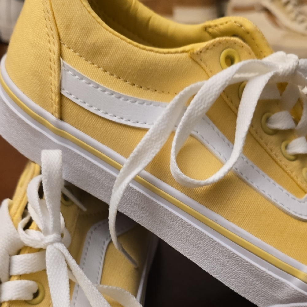 Yellow Canvas Sneakers with White Accents - Picture 6 of 9